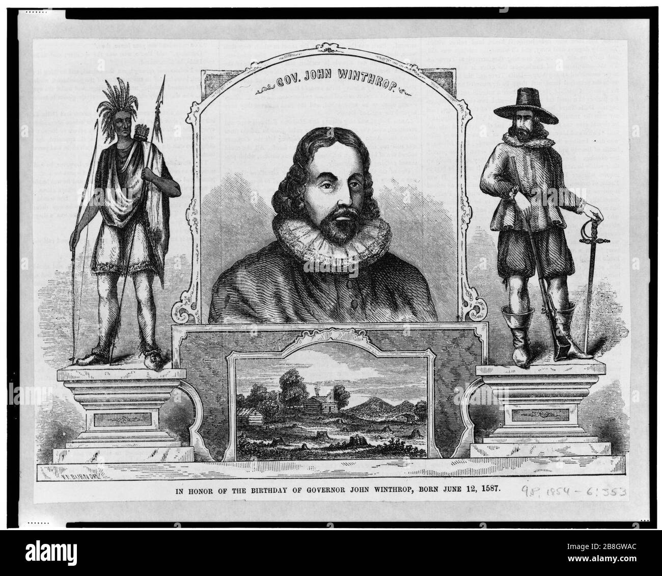 Gov. John Winthrop - In honor of the birthday of Governor John Winthrop,  born June 12, 1587 - K. H. Burn del Stock Photo - Alamy