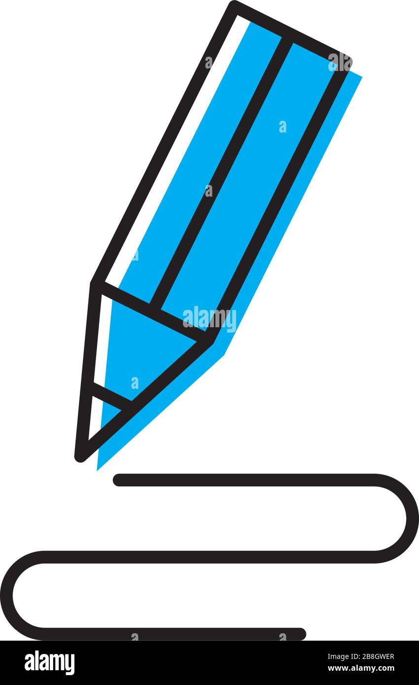 Pen, write vector icon isolated on white background Stock Vector
