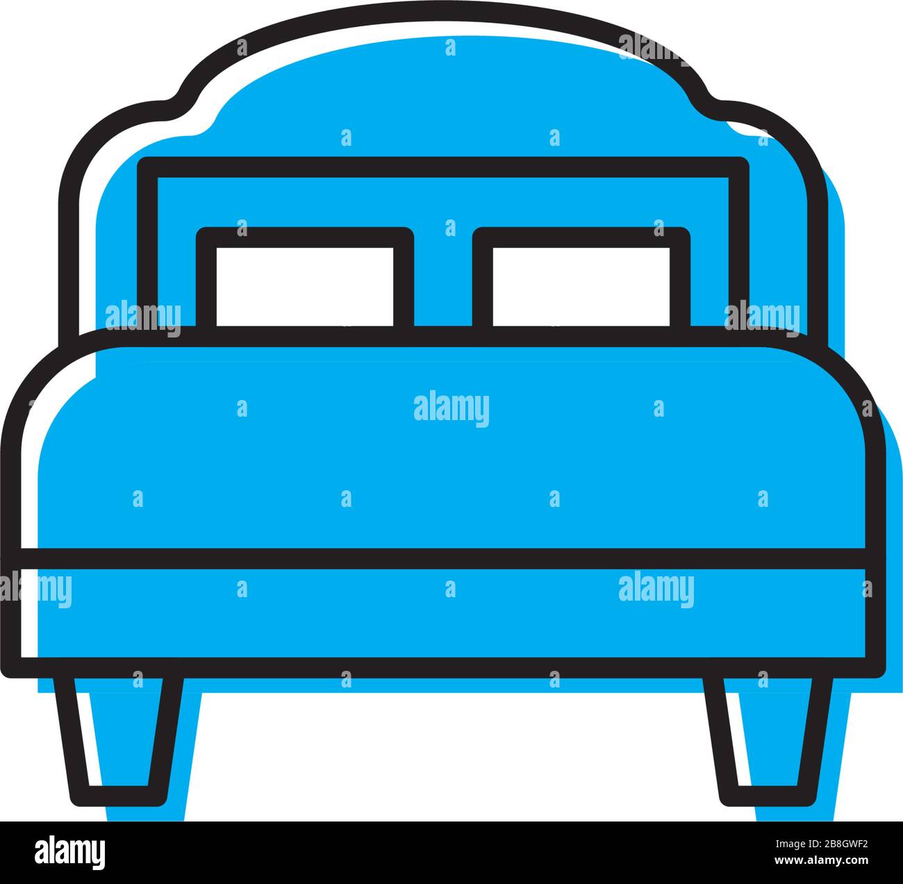 Single bed vector icon isolated on white background Stock Vector
