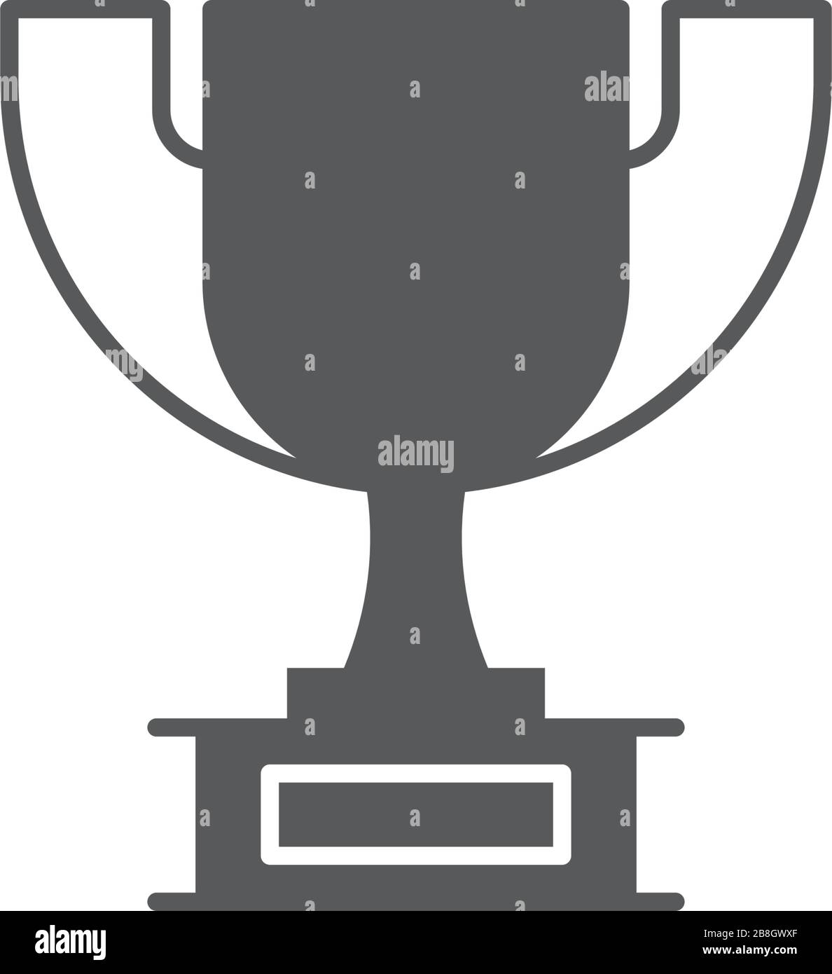 Trophy cup vector icon isolated on white background Stock Vector