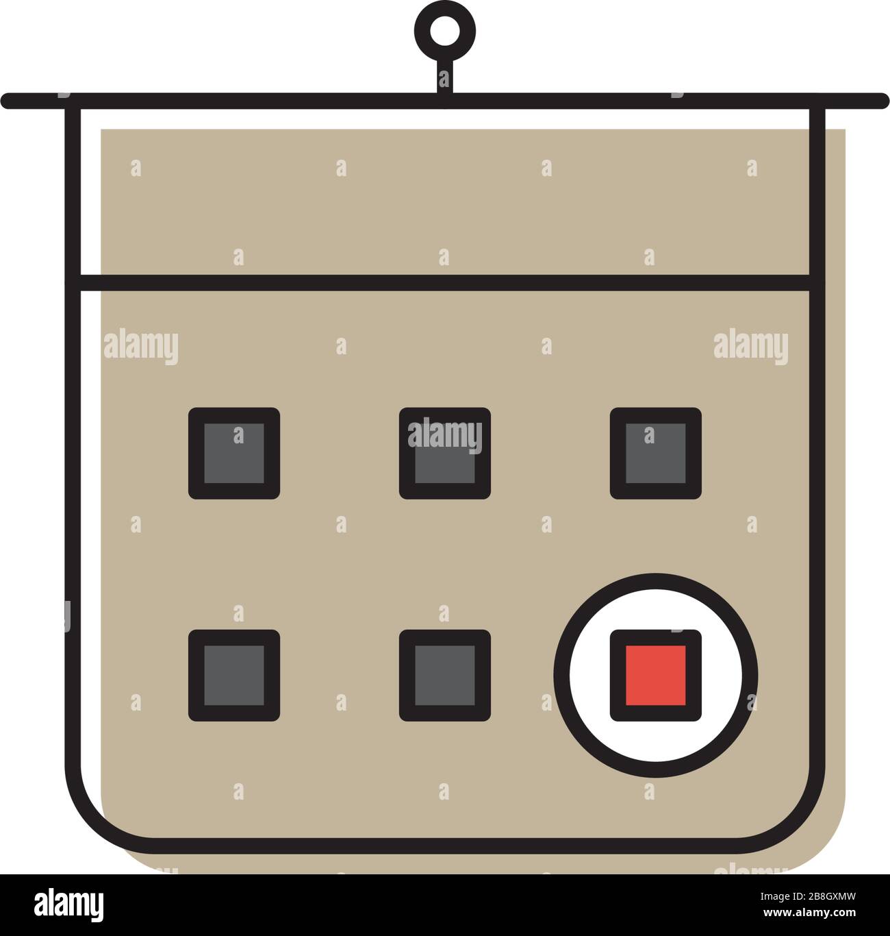 Calendar important day vector icon isolated on white background Stock Vector