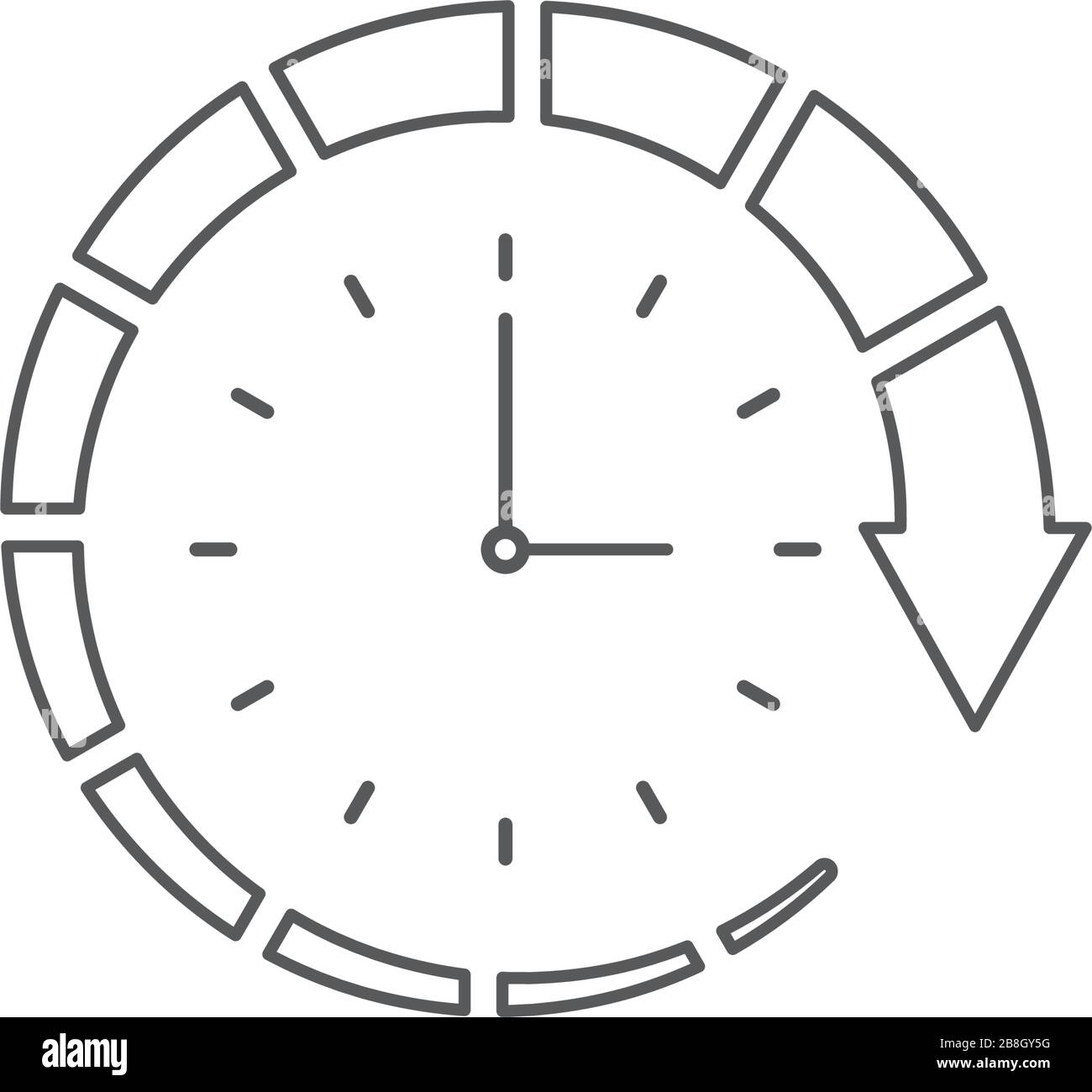 Clock and circular arrow vector icon isolated on white background Stock ...