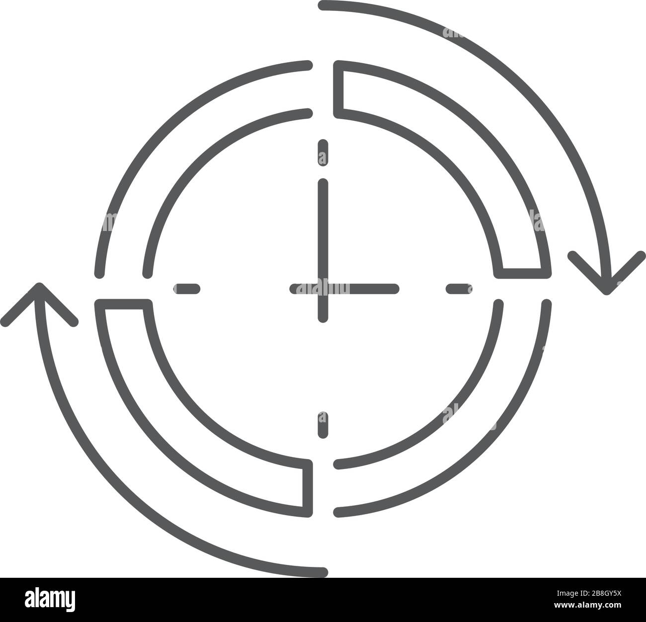 Clock and circular arrow vector icon isolated on white background Stock ...
