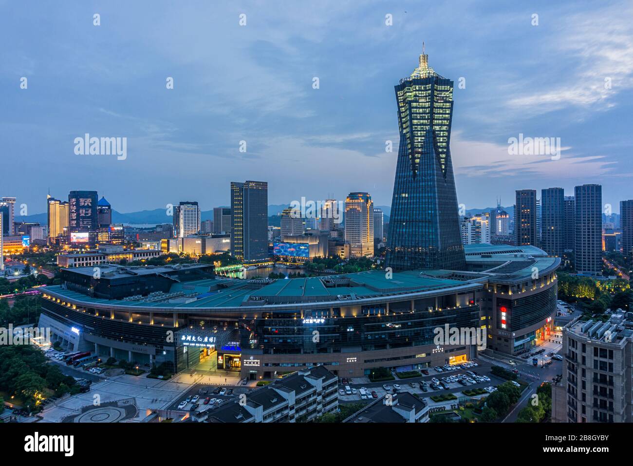 Wulin Square is a square in the Xiacheng District of Hangzhou Stock Photo