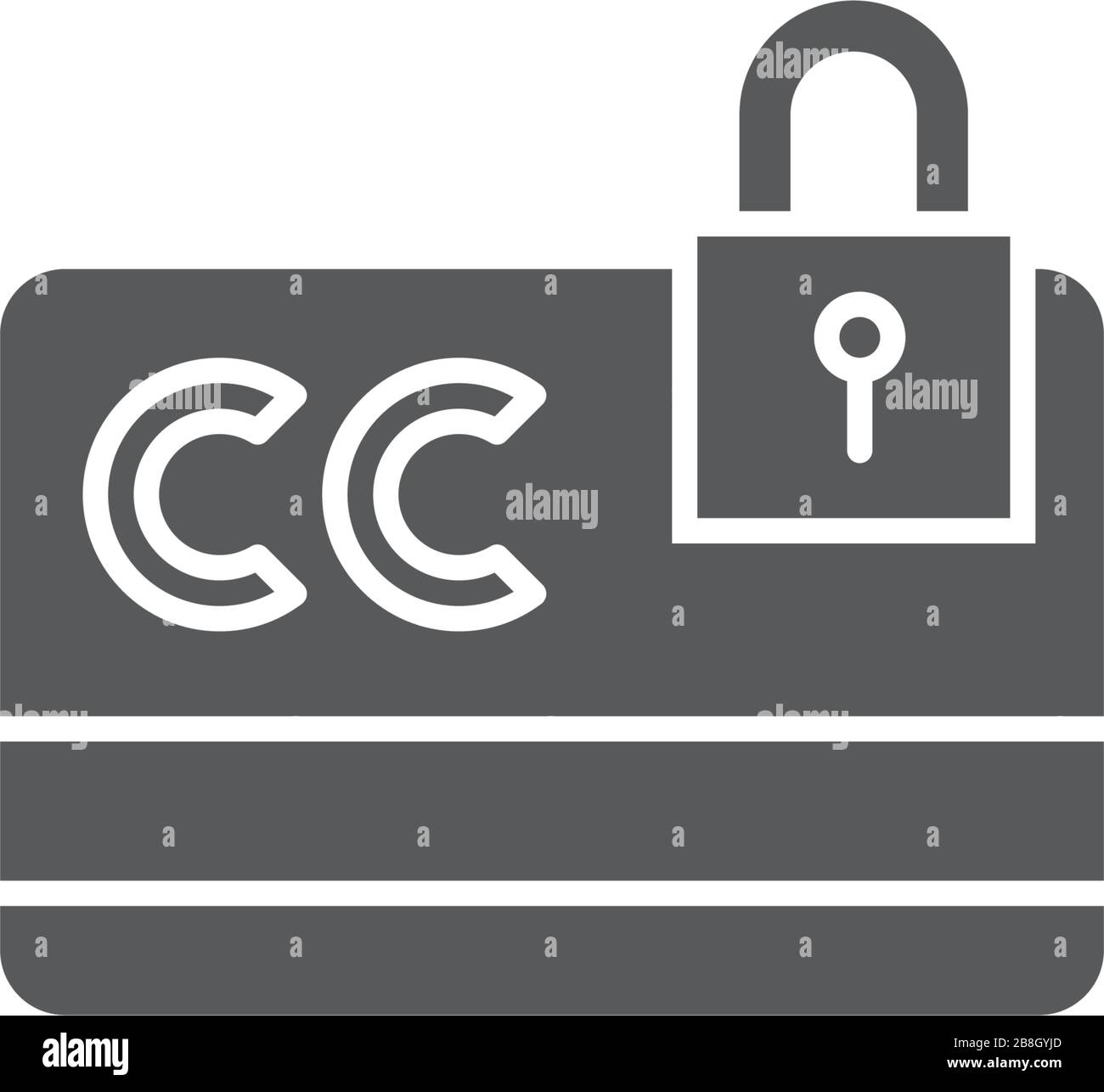 Credit card with lock vector icon isolated on white background Stock Vector