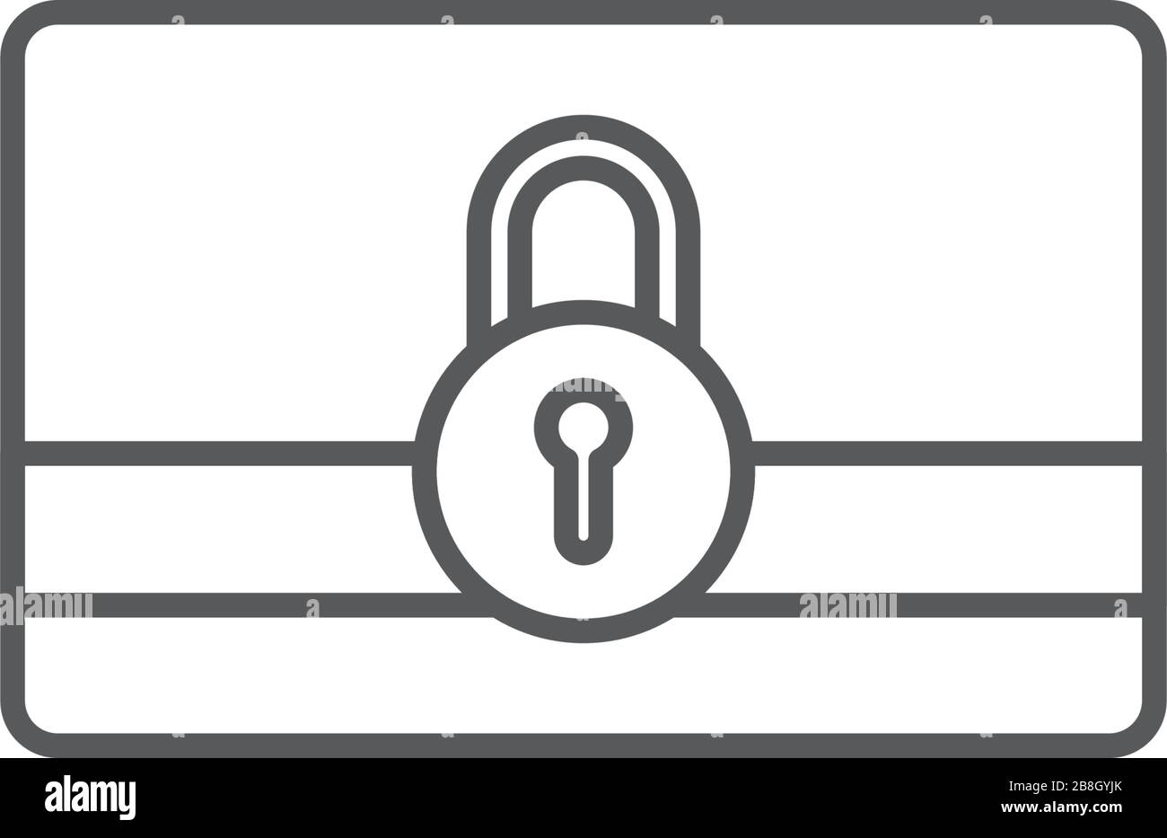 Credit card with lock vector icon isolated on white background Stock Vector