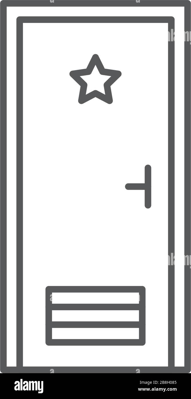 Dressing room door vector icon isolated on white background Stock Vector