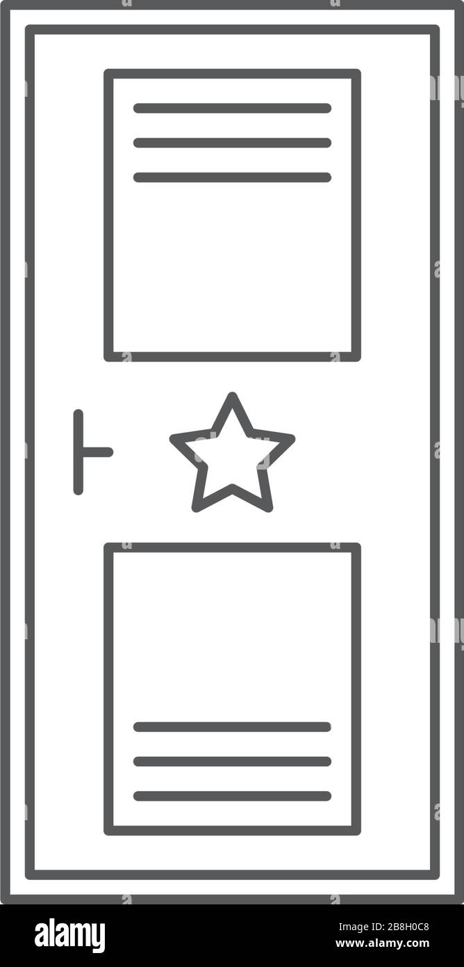 Dressing room door vector icon isolated on white background Stock Vector