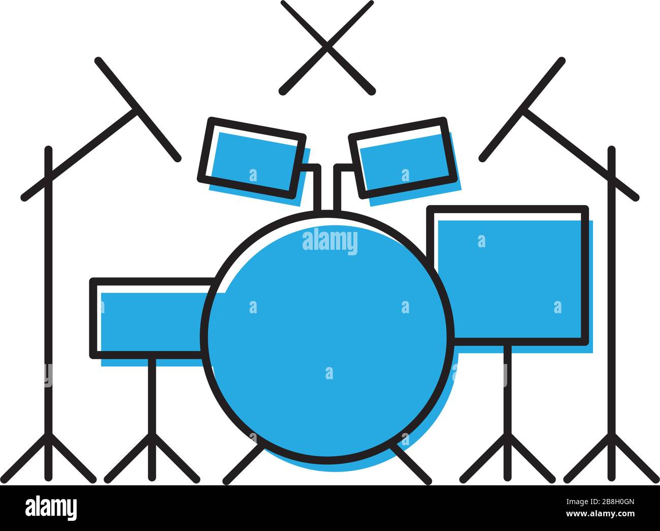 Drum kit vector icon isolated on white background Stock Vector Image ...