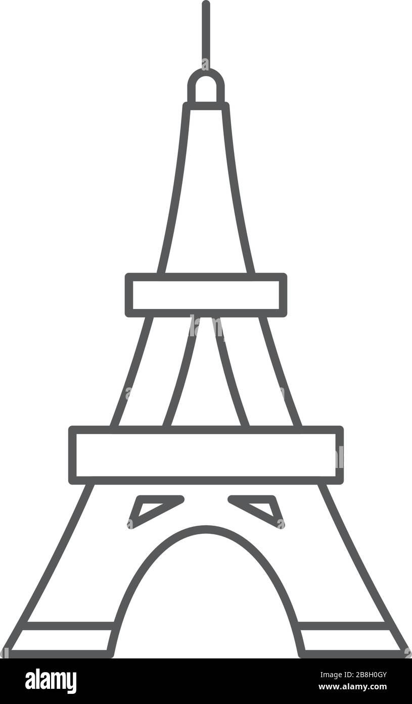 Eiffel Tower vector icon symbol isolated on white background Stock Vector