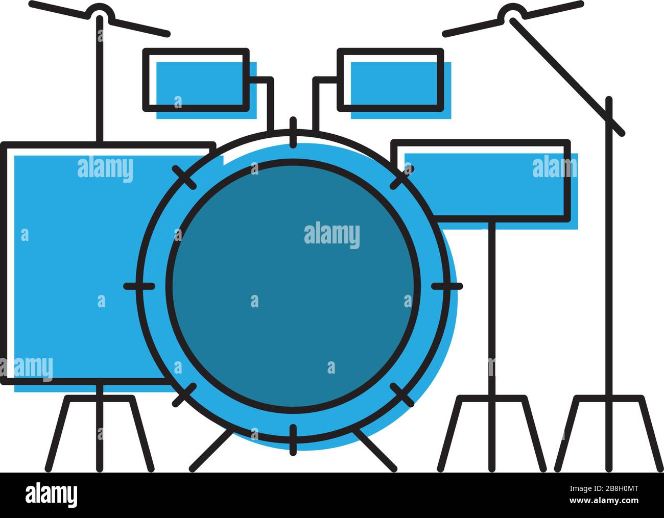 Drum kit on stage Stock Vector Images - Alamy