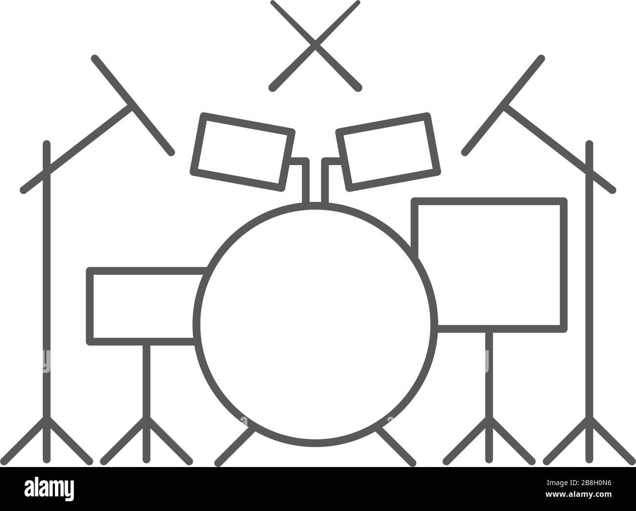 Drum kit vector icon isolated on white background Stock Vector Image