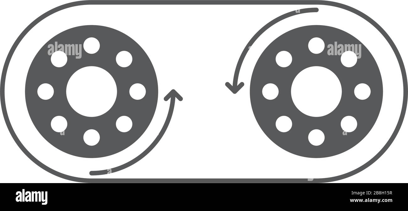 Gears with belt vector icon isolated on white background Stock Vector