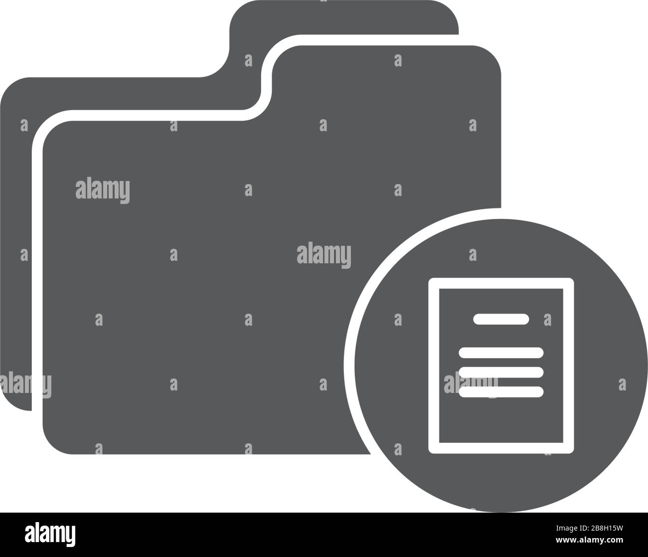 Folder document vector icon isolated on white background Stock Vector