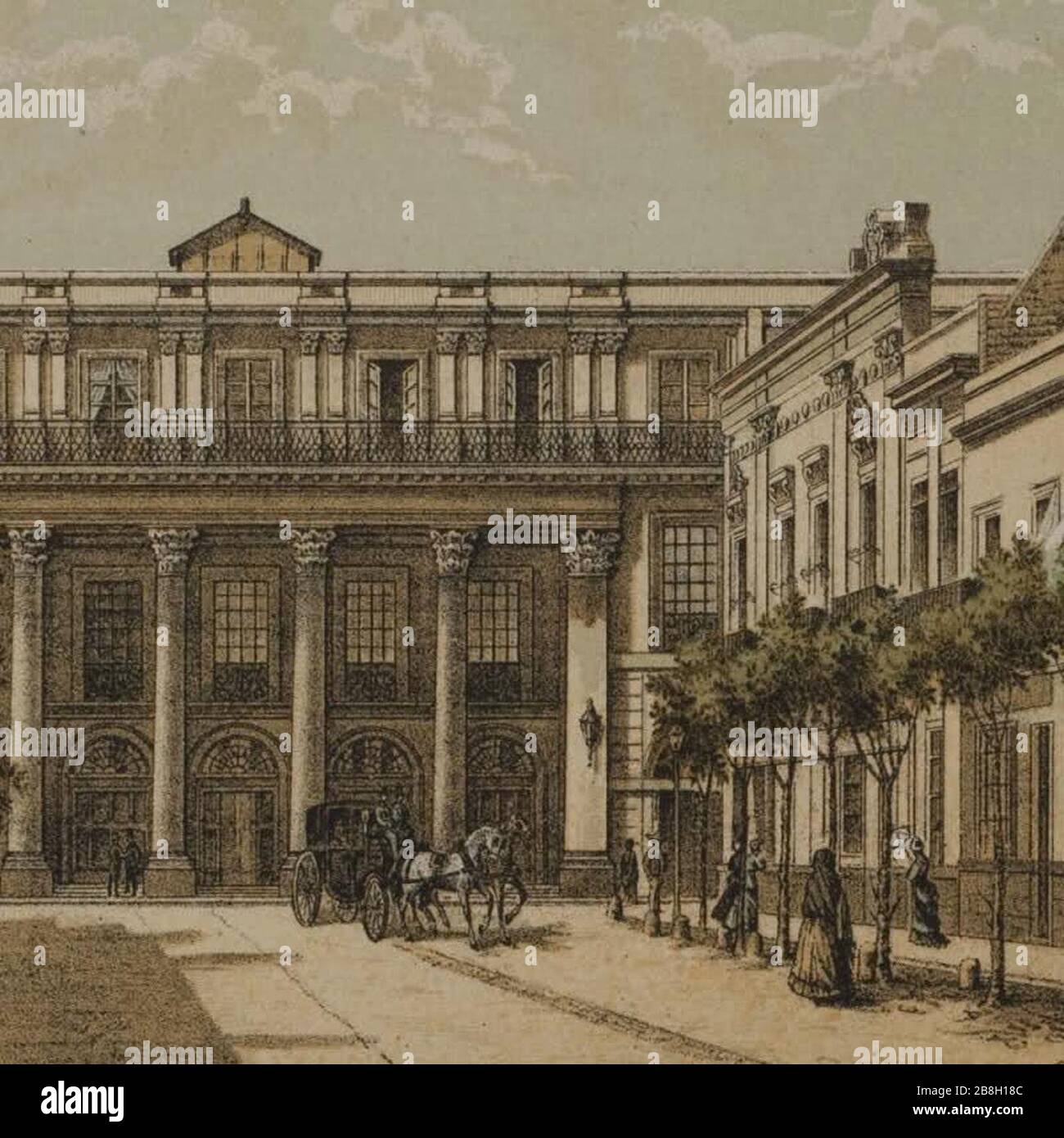 Grabado del siglo XIX del Gran Teatro Nacional de México Stock Photo - Alamy