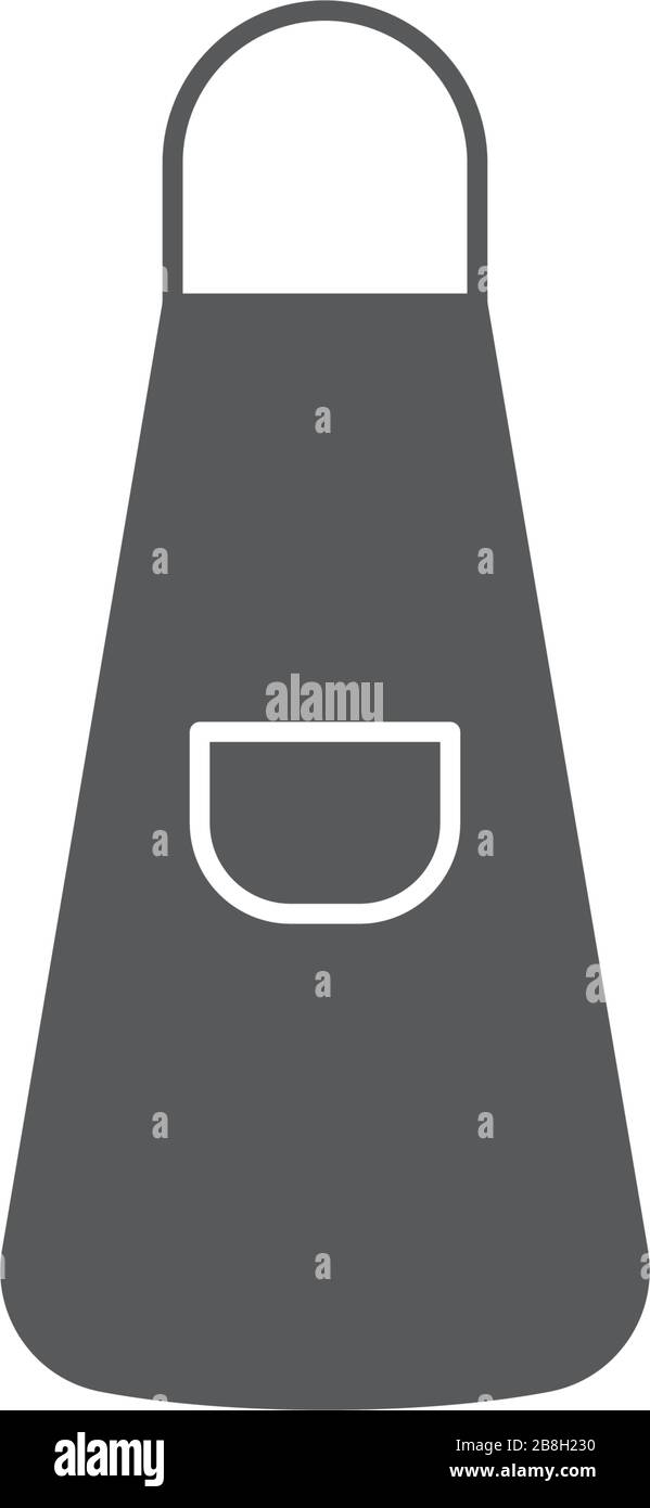 Kitchen apron vector icon symbol isolated on white background Stock ...