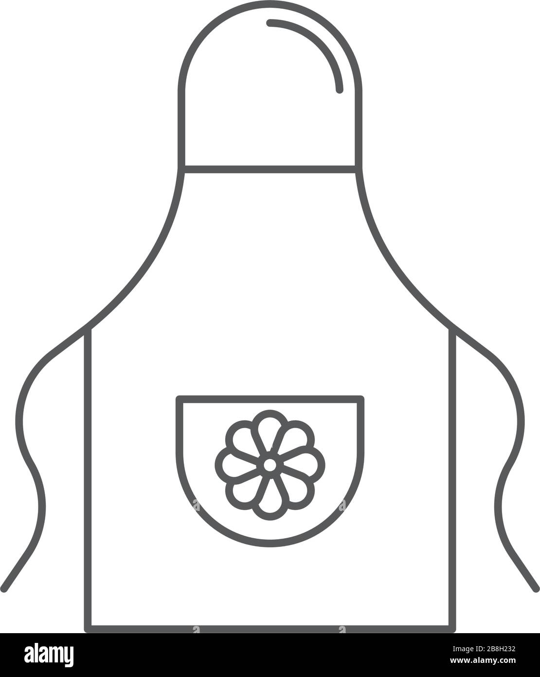 Kitchen apron vector icon symbol isolated on white background Stock ...