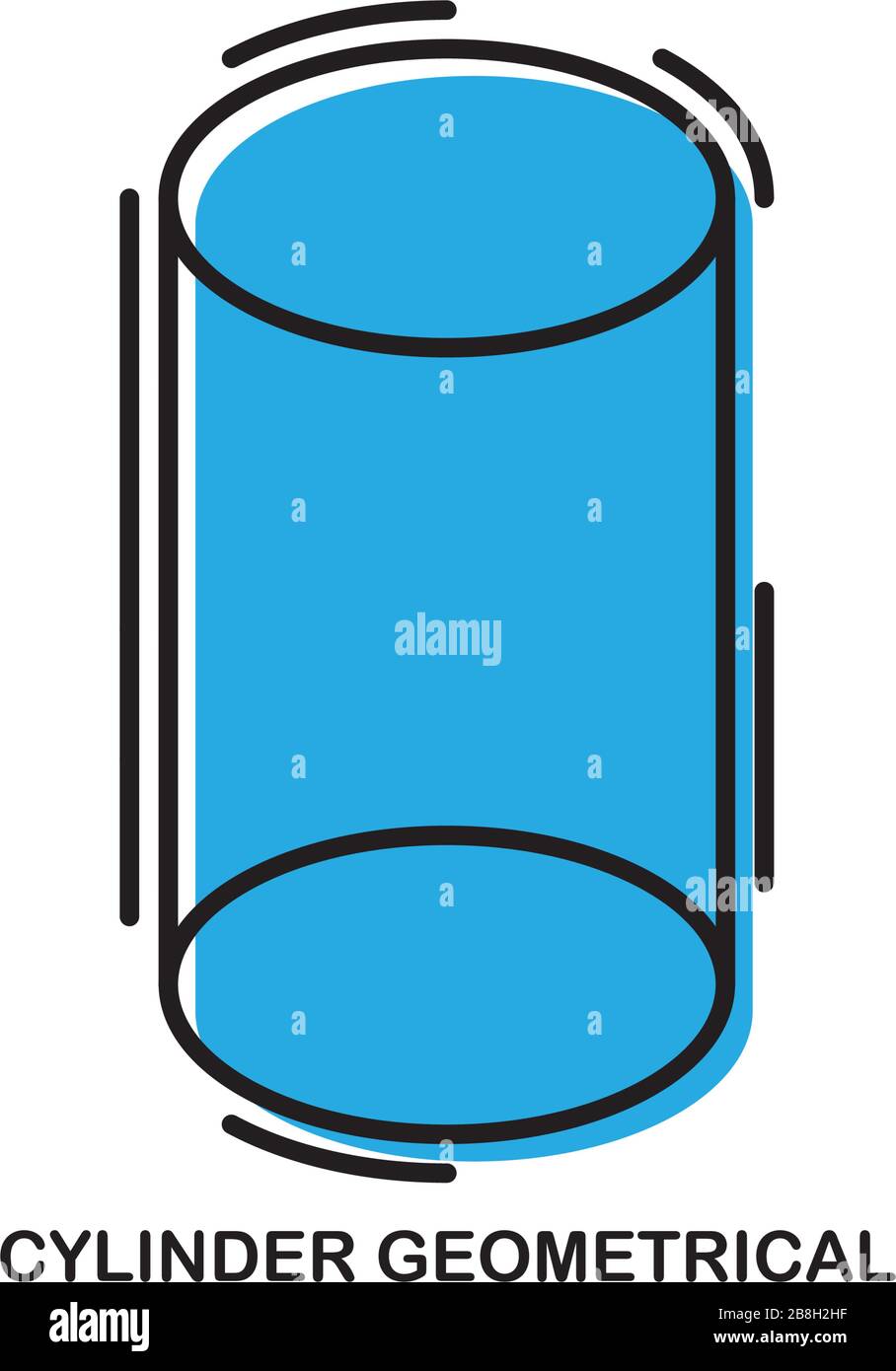 Cylinder geometrical figure vector icon isolated on white background