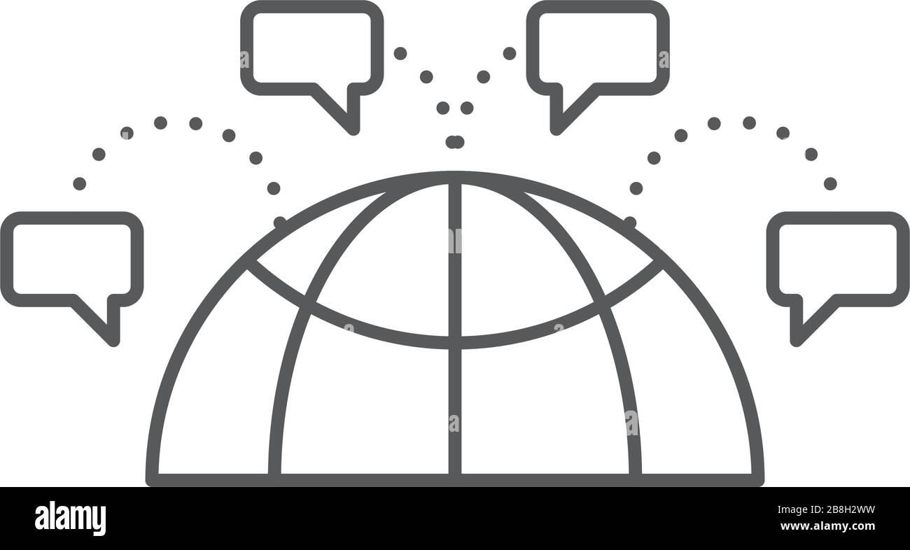 Global chat messages vector icon isolated on white background Stock Vector