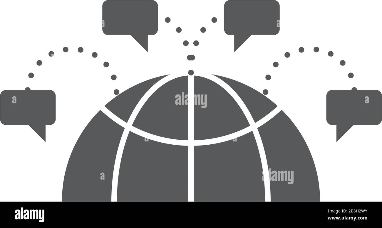 Global chat messages vector icon isolated on white background Stock Vector