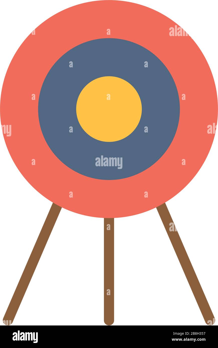 target flat vector icon concept, isolated on white background Stock Vector