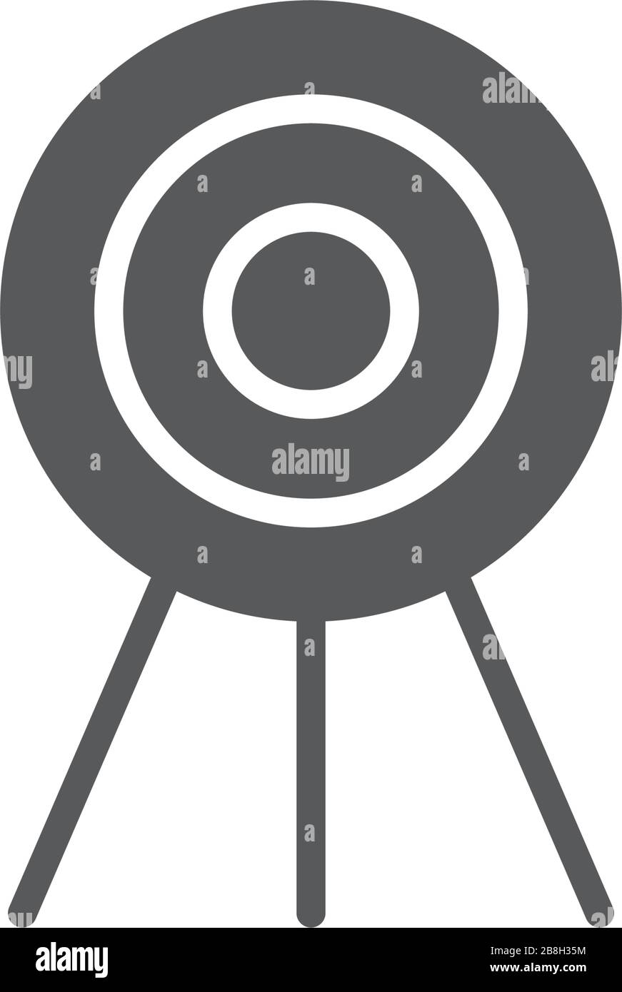 target flat vector icon concept, isolated on white background Stock ...
