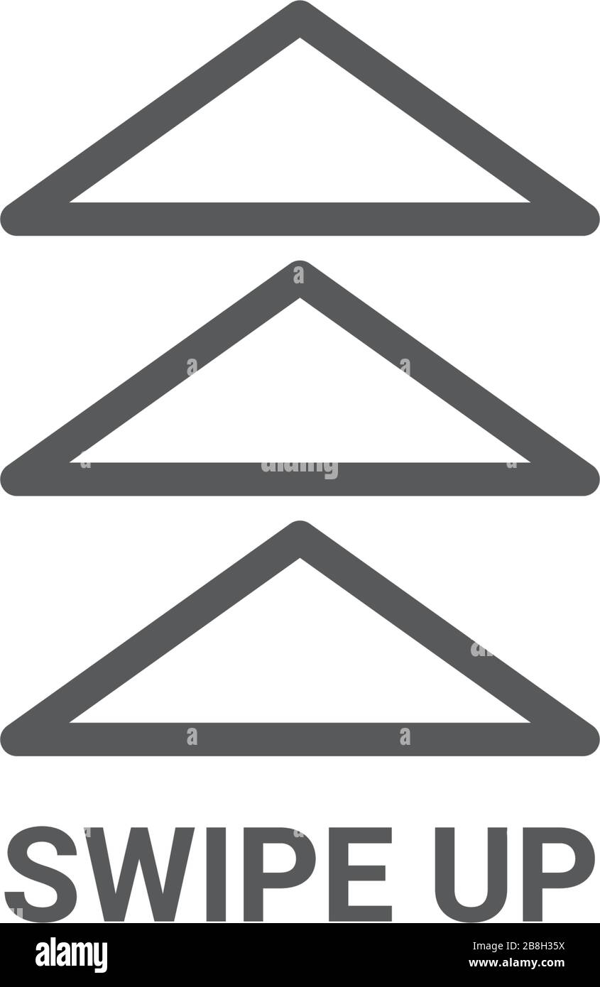 Swipe up arrows button vector, isolated on white background Stock Vector