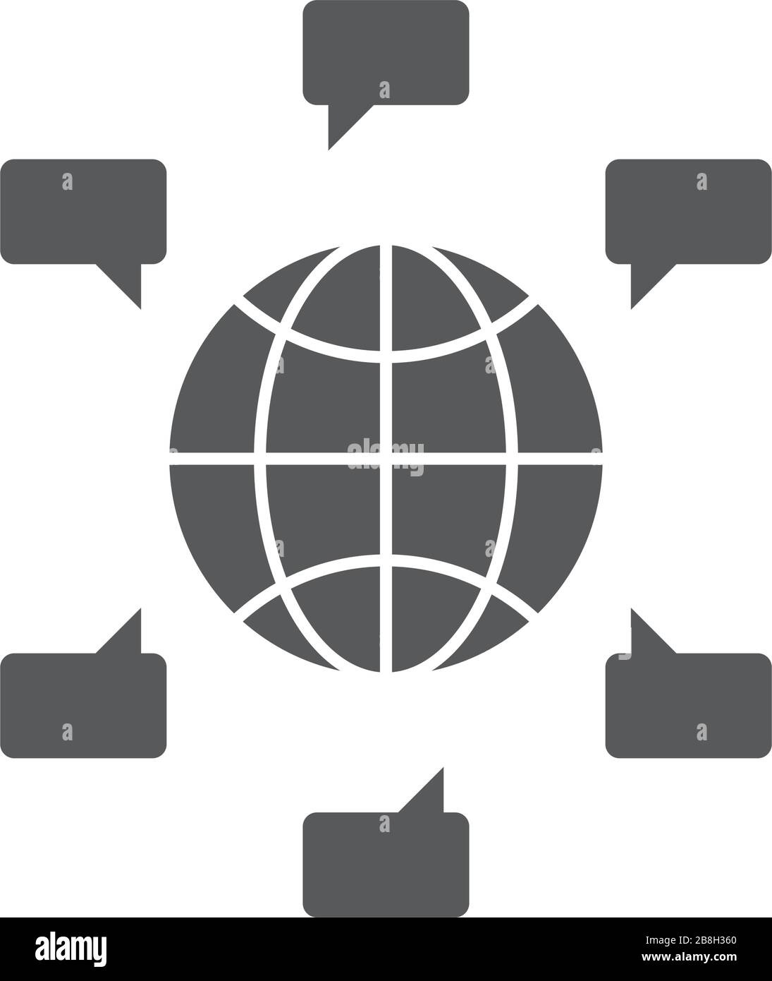 Global chat messages vector icon isolated on white background Stock Vector