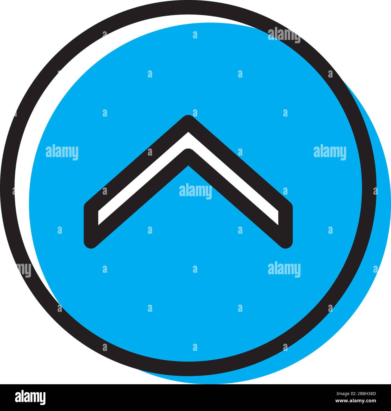Swipe up arrows button vector, isolated on white background Stock Vector