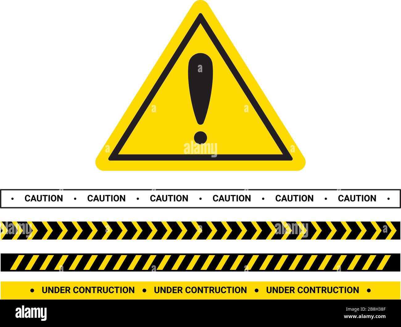 Vector hazard frame. Caution frame with black and yellow stripes Stock ...