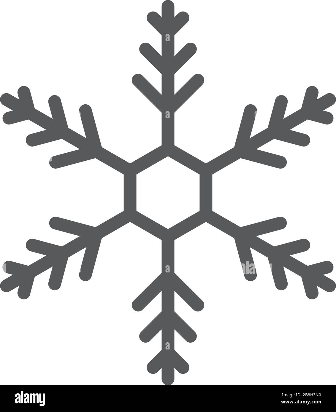 Snowflake flat icon, isolated on white background Stock Vector