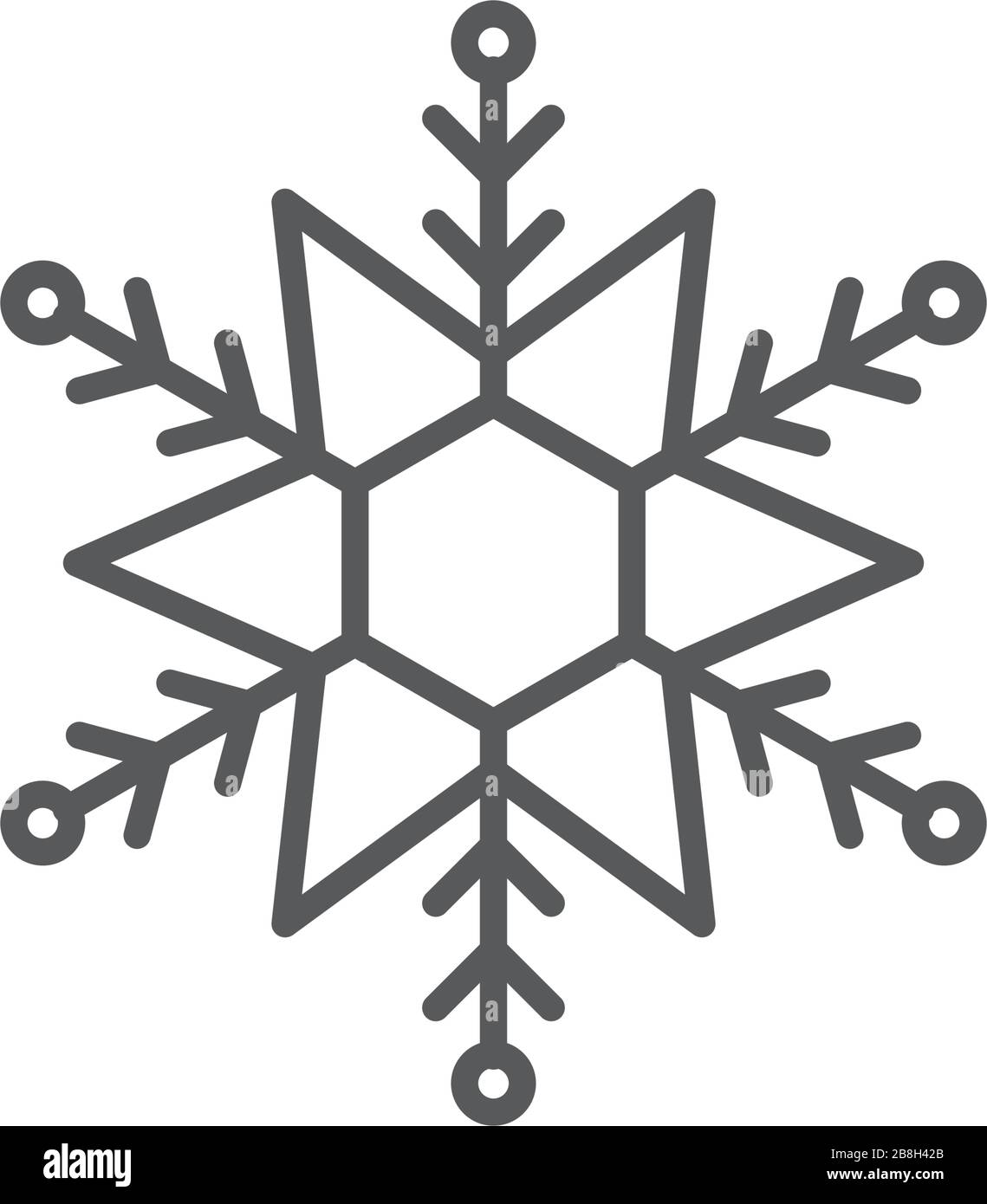Snowflake flat icon, isolated on white background Stock Vector