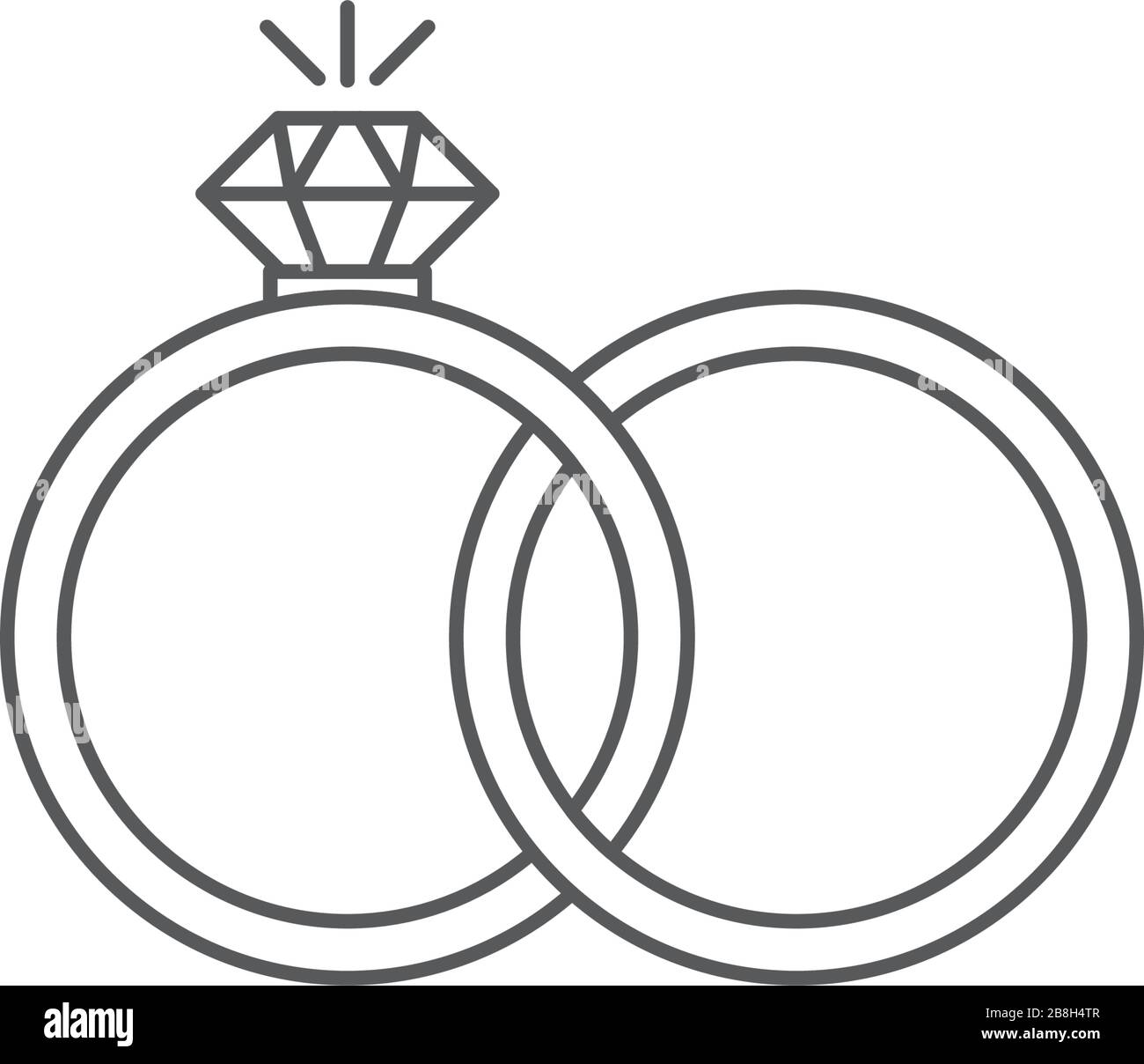 Engagement rings vector icon isolated on white background Stock Vector