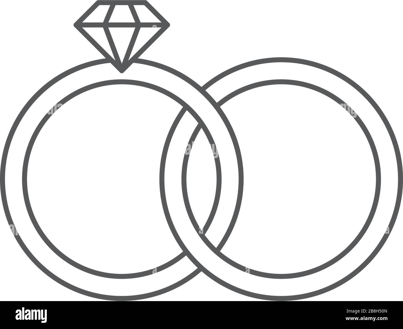 Engagement rings vector icon isolated on white background Stock Vector