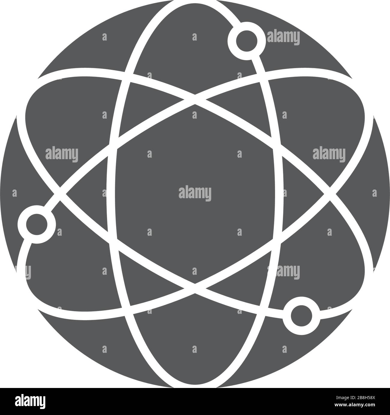 atom vector icon concept, isolated on white background Stock Vector