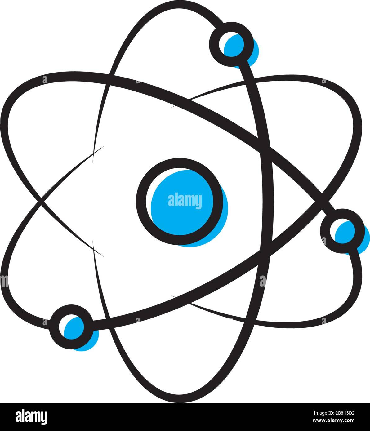 atom vector icon concept, isolated on white background Stock Vector