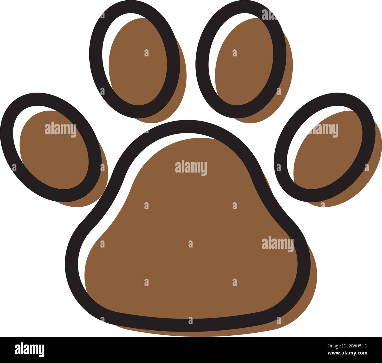 Black Paw Print vector icon, isolated on white background Stock Vector ...