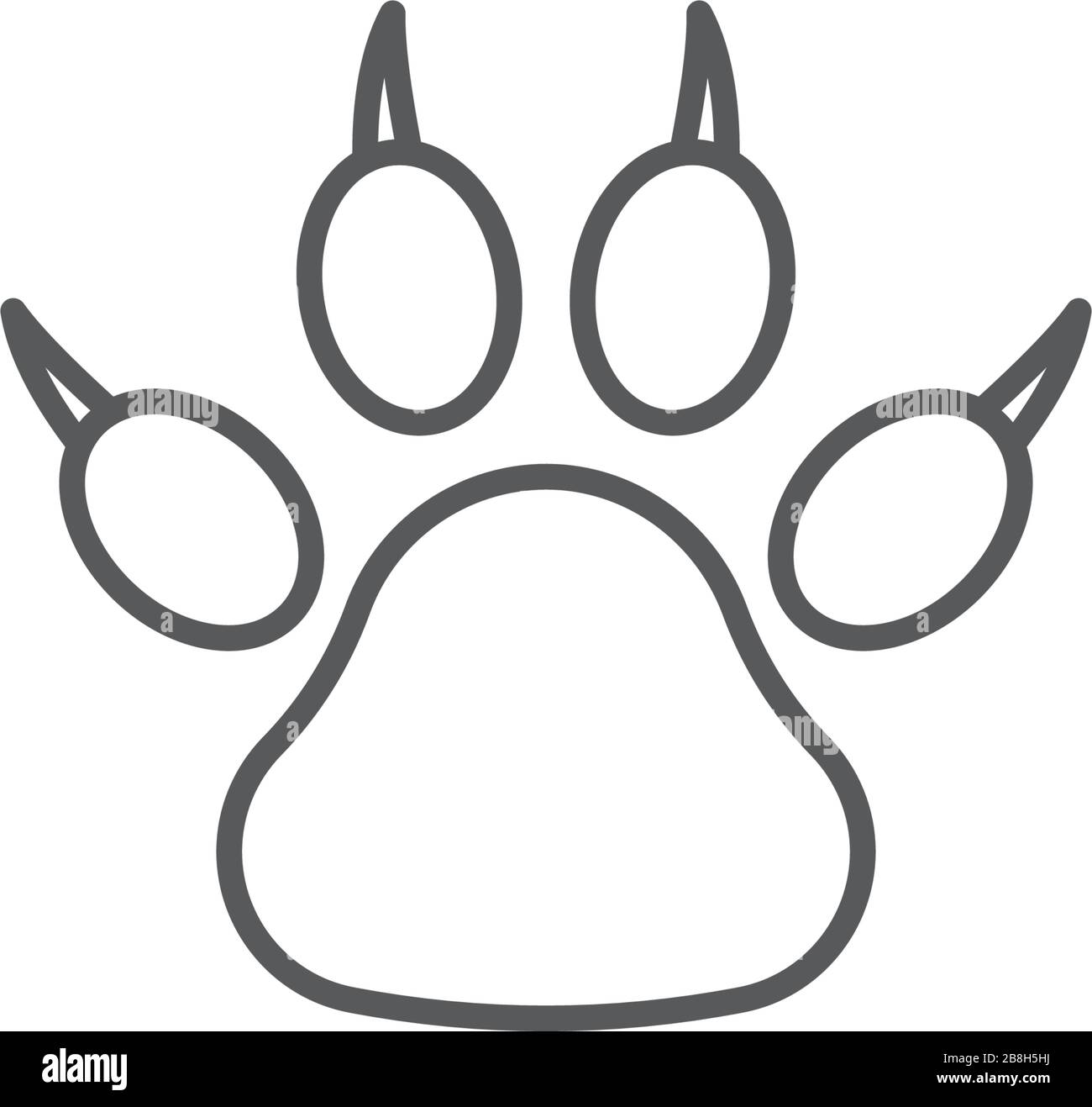 Black Paw Print vector icon, isolated on white background Stock Vector ...