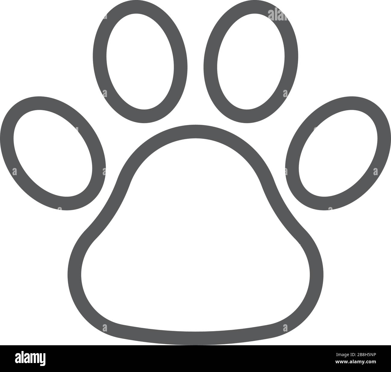 Black Paw Print vector icon, isolated on white background Stock Vector