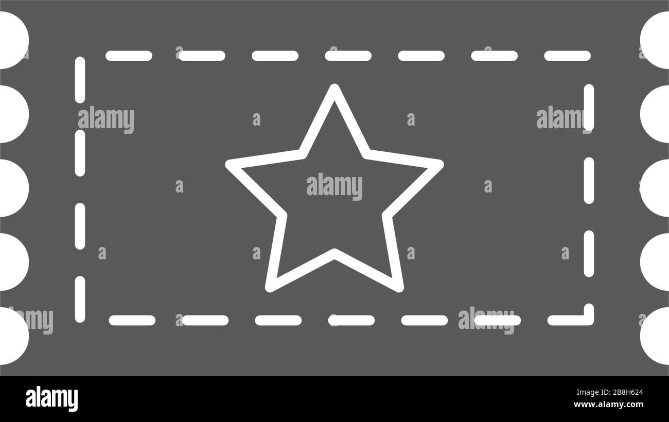Cinema ticket vector icon isolated on white background Stock Vector ...