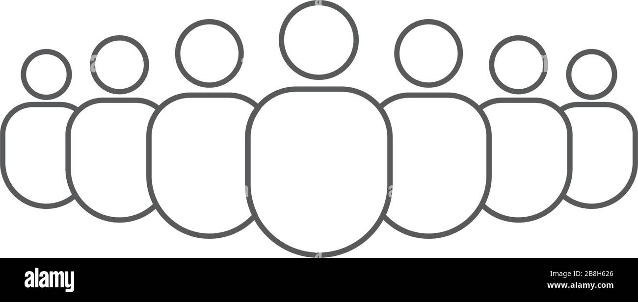 People icon set. Crowd of people, isolated on white background Stock ...