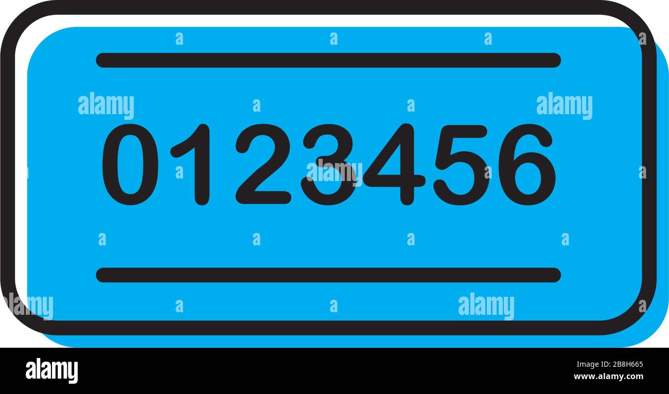 License plate vector icon, isolated on white background Stock Vector