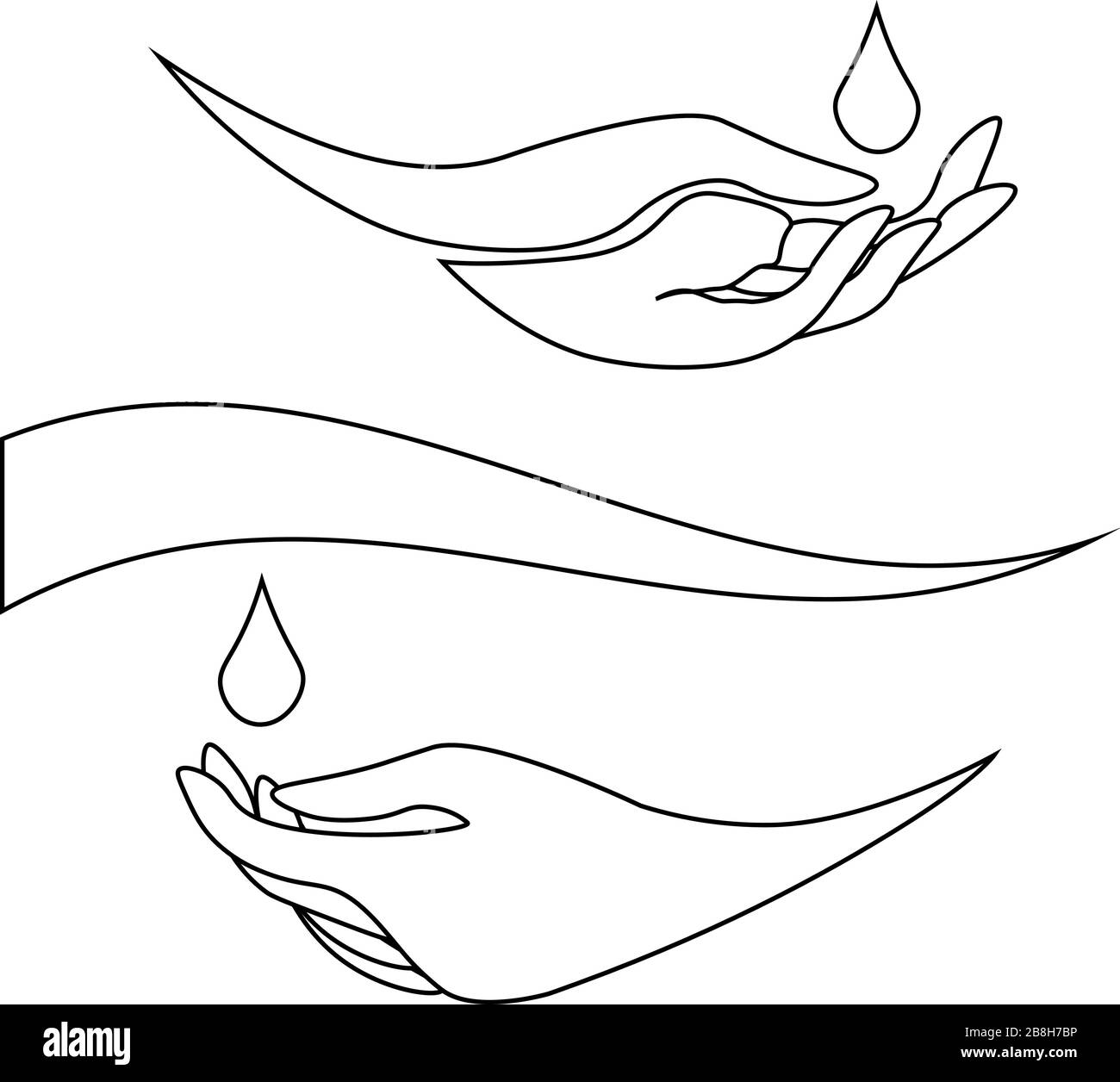 Premium Vector  A hand holding a drop of water from a tap one line art