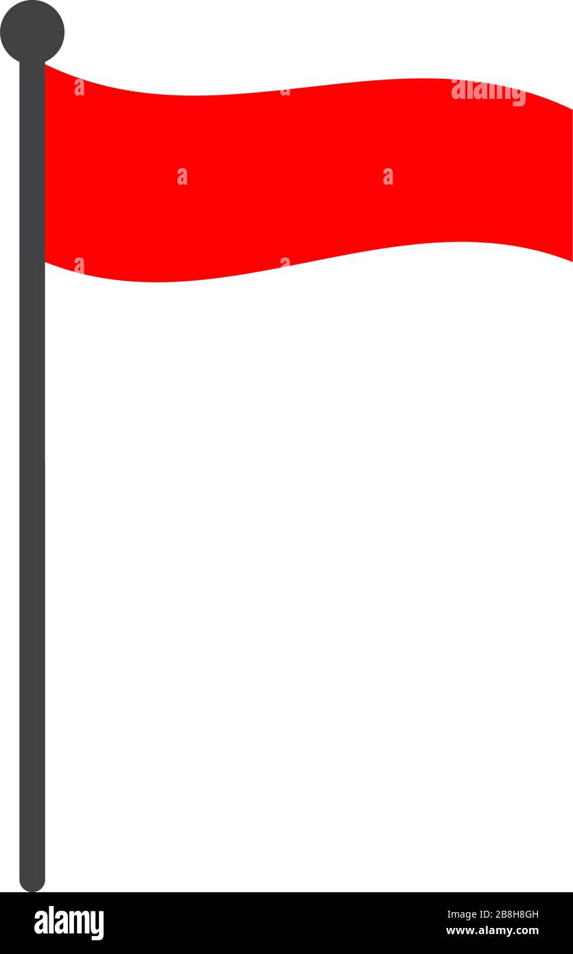 indonesia flag with pole icon vector isolated on white background Stock Vector