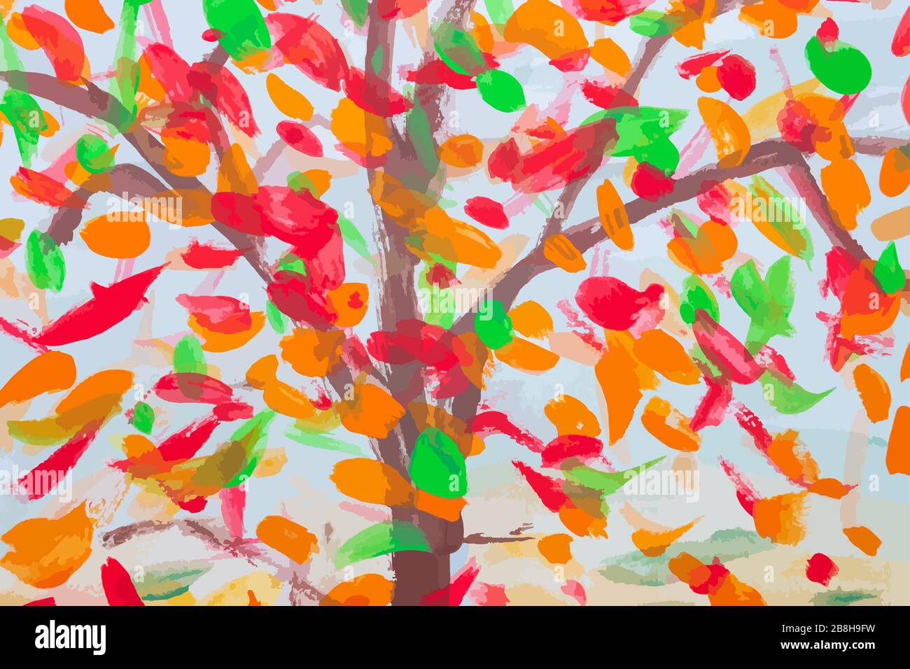 Abstract multicolored image, made with a brush. Stock Vector