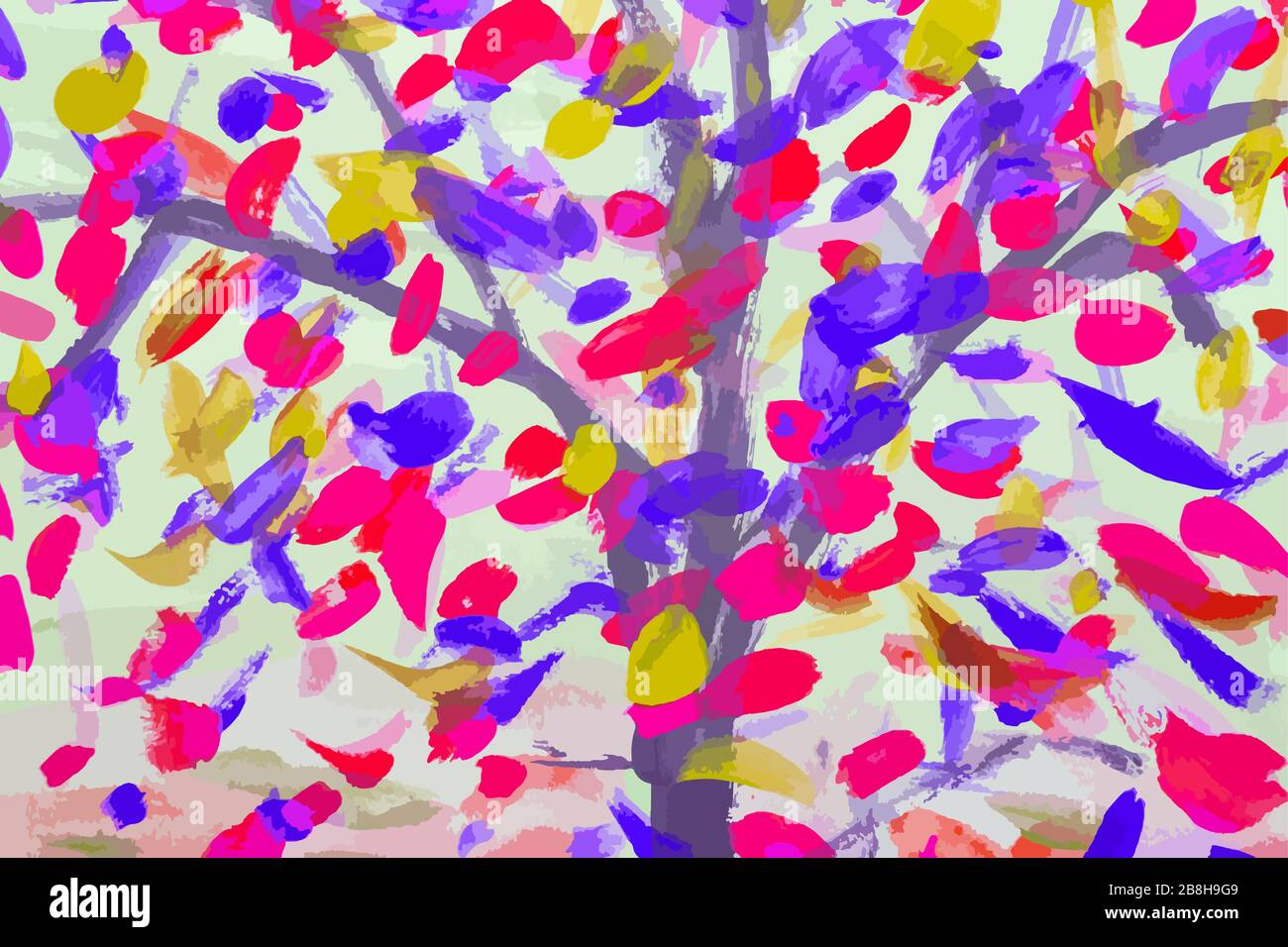 Abstract multicolored image, made with a brush. Stock Vector