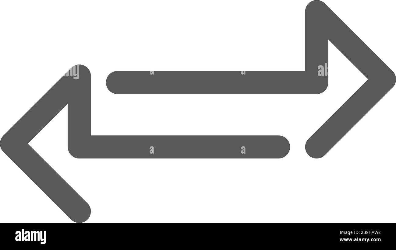 two arrows or transfer arrows. linear style sign for mobile concept and ...