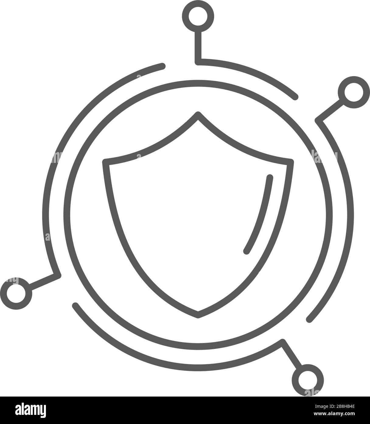 technology shield concept design vector icon isolated on white ...