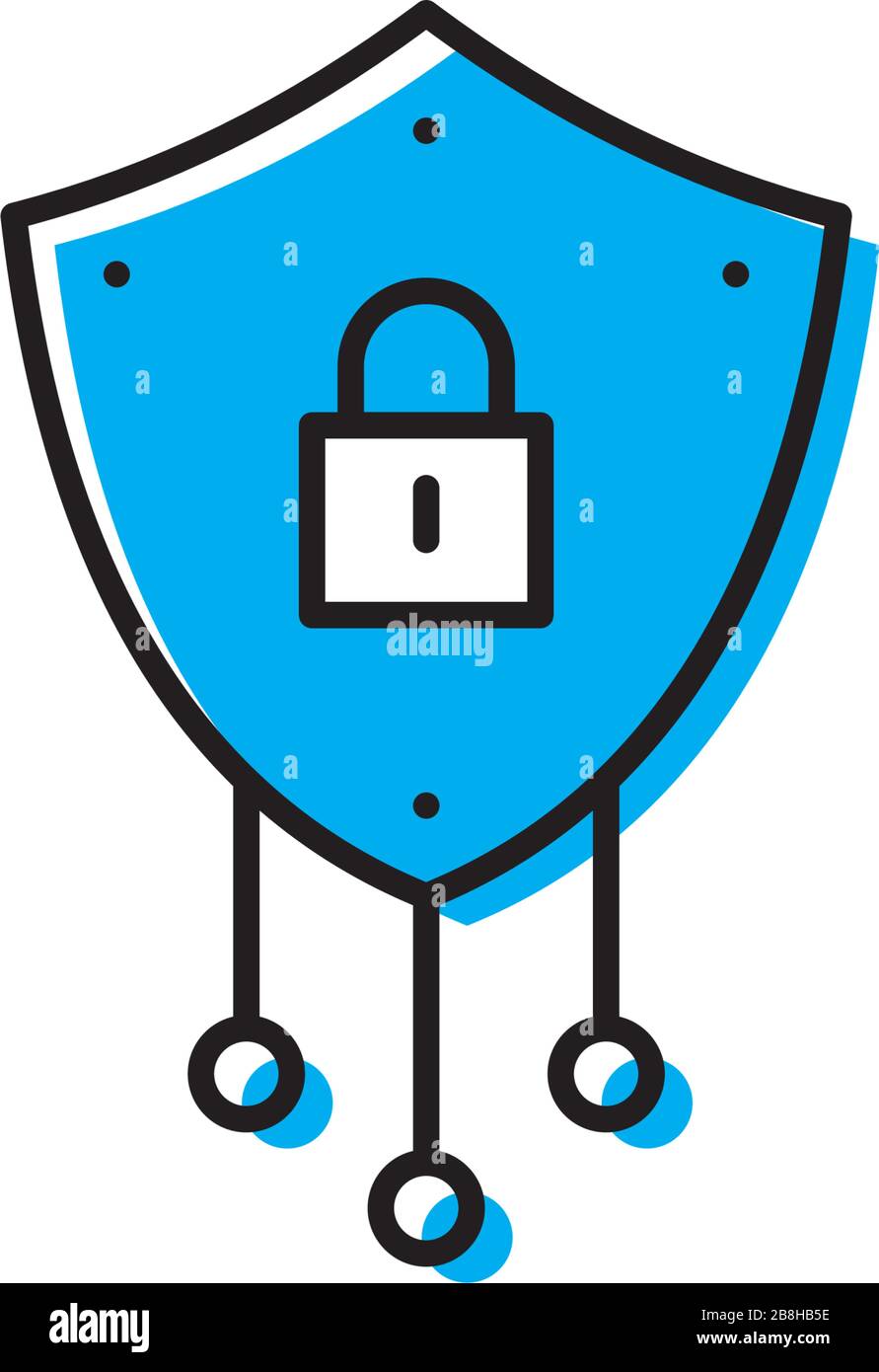technology shield concept design vector icon isolated on white background Stock Vector