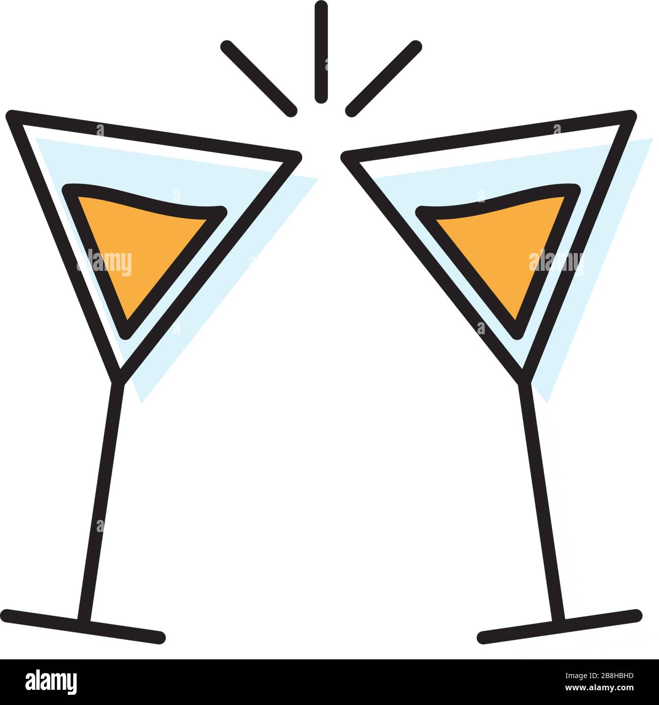 toasting glasses vector icon concept, design isolated on white ...